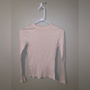 A New Day Long Sleeve Tee, White/Beige, 56% Cotton 38% Polyester 7% Spandex